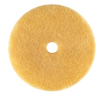 9.NW130M Yellow Wool Polishing Pad, Precision Pro Medium - Ø 130mm Single Pad
