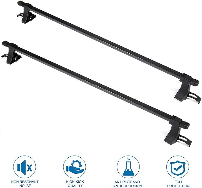 cciyu Roof Rack Cross Bars Universal 54" Window Frame Fits Naked Roof Models ONLY Black Car Cross Bar for Rooftop Cargo Carrier Bag Basket Luggage Kayak Canoe Bike Snowboard Skiboard