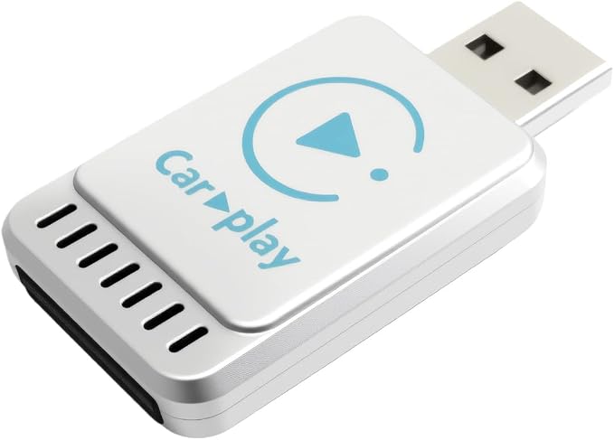 2025 Newly Upgraded Wireless CarPlay Adapter: Slim, Lightweight and Portable, Plug-and-Play. Easy to Operate with Stable Connection and no lag, Compatible with iPhone and Android Devices.