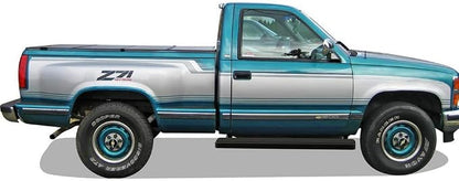 APS 6in Black Stainless Steel Running Boards Compatible with Chevy GMC CK Pickup Regular Cab 88-98