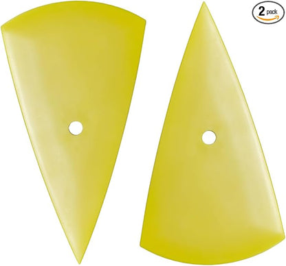 2PCS Triangle Squeegee Car Tint Squeegee, Go Corner Contour Vinyl Wrap Scraper, Fine-Edge Window Tint Tool for PPF Vinyl Wrap, Wallpaper, Decal Sticker Installation(Yellow)