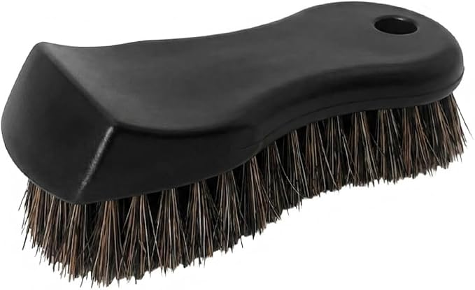Leather Cleaning Brush for Car Interior, Long Bristle Horse Hair Vehicle Leather Cleaner Brush, Scratch-Free Automotive Interior Seat Cleaner, Universal for Vehicles (Black)