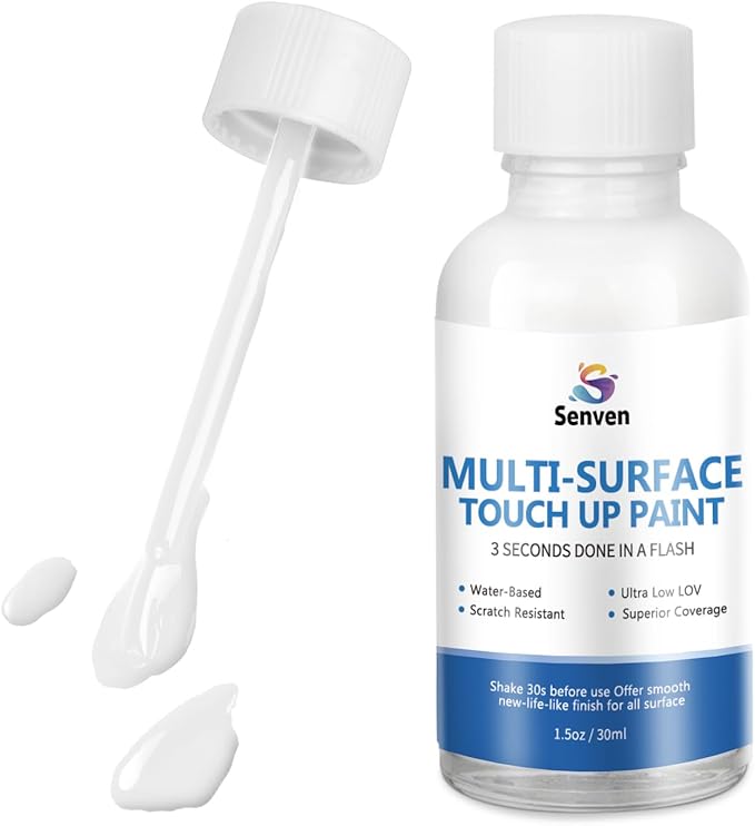 White Paint Multi Surface Semi-Gloss White Touch Up Paint Repair for Metal,Wall,Door,Cabinets,Wood,Furniture, Appliance,Metal, Acrylic Touch Up Paint Pen, Enamel 30ML