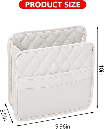 Mandark Car Seat Back Organizer, PU Leather Automotive Backseat Hanging Storage Pocket, Multipurpose Vehicle Travel Essentials Accessories for Kids & Adults, Universal for Most Cars (Gray)