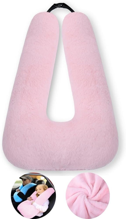 FHSGGP Travel Pillow Cushion for The Back Seat of Car Car Pillow for Kids A Sleeping Artifact Suitable for Long-Distance Travel of Adults and Children Travel Pillow for Kids Pink