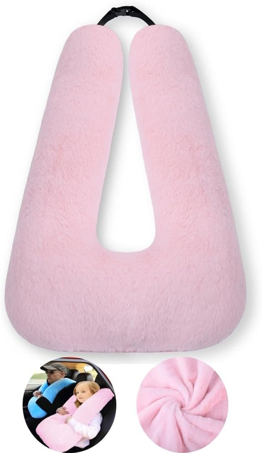 FHSGGP Travel Pillow Cushion for The Back Seat of Car Car Pillow for Kids A Sleeping Artifact Suitable for Long-Distance Travel of Adults and Children Travel Pillow for Kids Pink