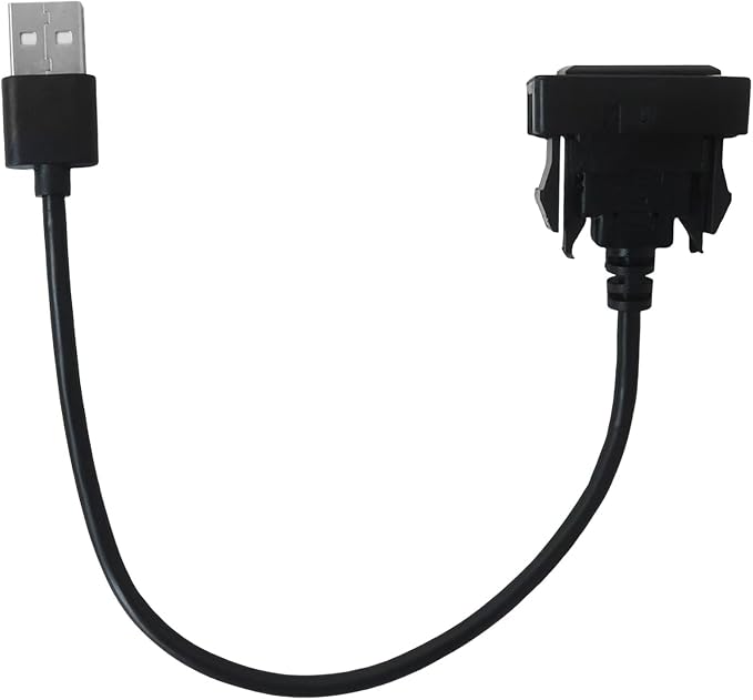 GRABOTE USB Port Car Charger Compatible with Toyota, Male to Female USB Power Socket Adapter, Black Panel Flush Mount Extension Cable for Camry RAV4 Corolla Highlander Previa (34 * 23mm)