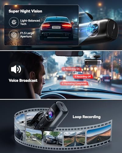 REDTIGER F9 & Acc Hardwire Kit, Dash Cam 4K Front and Rear 1080P, 5.8GHz WiFi GPS Car Camera with APP Control, Dual Dash Camera for Cars, Loop Recording(SD Card Not Included)