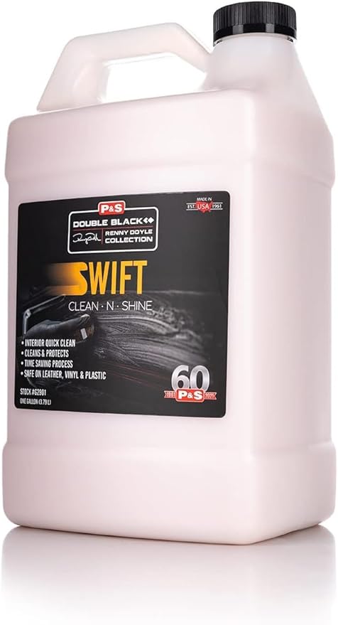 P & S PROFESSIONAL DETAIL PRODUCTS Swift Clean & Shine - Interior Cleaner & Protectant for Leather, Vinyl, Plastic - Cleans, Conditions & Leaves a Satin Finish - Fresh Scent - 1 Gallon