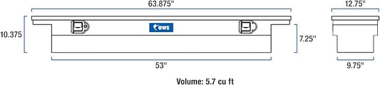 UWS EC10311 63-Inch Heavy-Wall Aluminum Slim Truck Tool Box with Low Profile, RigidCore Lid