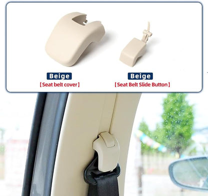 for Volkswagen 2008-2013 Lavida 2008-2016 Bora Seat Belt Adjustment Button Cover Vehicle Safety Belt Slide Rail Button (Button-Grey)