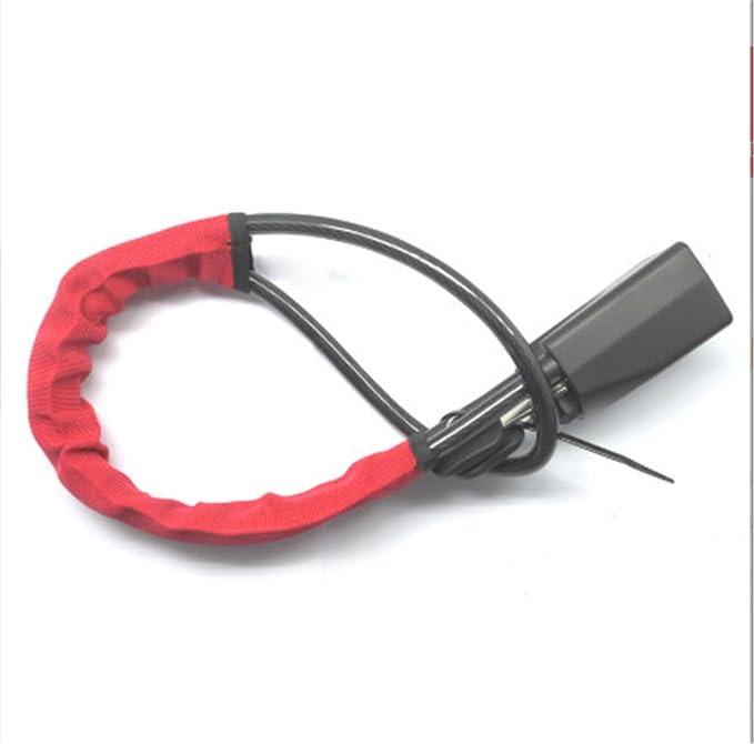 for Car Steering Wheel Lock Steel Cable Rope Extended and Thick Safety Belt Buckle General Automobile Front Anti-Theft(Red)