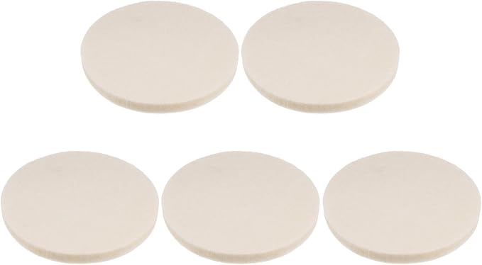 HARFINGTON 5pcs Wool Felt Polishing Pads, 4 inch Buffing Wheel Polish Pad Flocking Hook & Loop Back for Car Glass Plastic Metal Stone