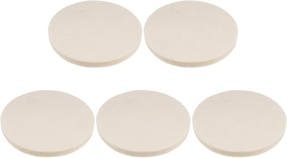 HARFINGTON 5pcs Wool Felt Polishing Pads, 4 inch Buffing Wheel Polish Pad Flocking Hook & Loop Back for Car Glass Plastic Metal Stone
