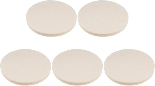HARFINGTON 5pcs Wool Felt Polishing Pads, 4 inch Buffing Wheel Polish Pad Flocking Hook & Loop Back for Car Glass Plastic Metal Stone