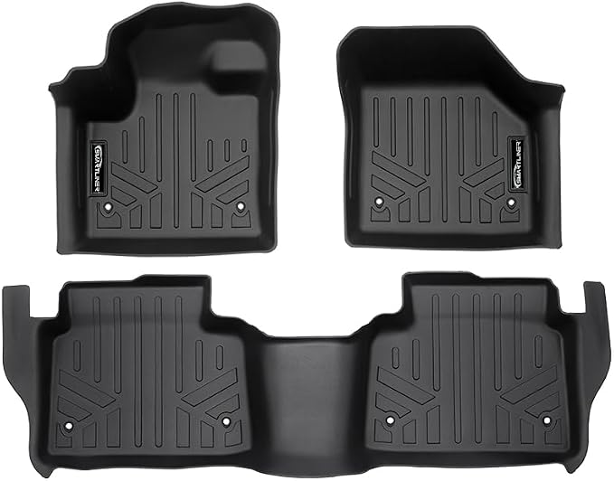 SMARTLINER All Weather Protection Custom Fit 2 Row Floor Mat Liner Set Compatible with 2020-2025 Land Rover Discovery Sport