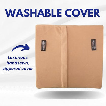 Thin Ergonomic Bucket Seat Lower Lumbar Back Support Pillow Cushion for Office Chair, Car, Truck, Wheelchair, Gaming Chair and Recliner for Pain Relief Made in USA Beige