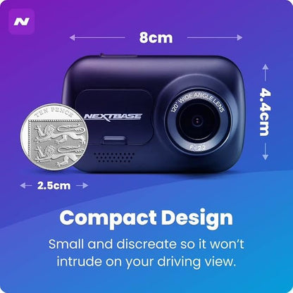 Nextbase 122 Dash Cam Small Full 720p/30fps HD Recording in Car DVR Camera- 120° 5 Lane Wide Viewing Angle- Polarising Filter Compatible- Intelligent Parking Mode- G-Sensor Motion Detection- dashcam