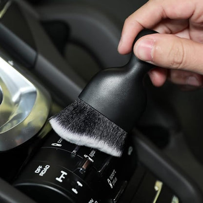 AOCISKA Car Interior Detailing Brush,Soft Bristle Cleaning Brush Car Detailing Brush Dusting Brush,Car Interior Cleaning Tool,Auto Detail Brush Car Dash Duster Brush (Black&White with Cap)