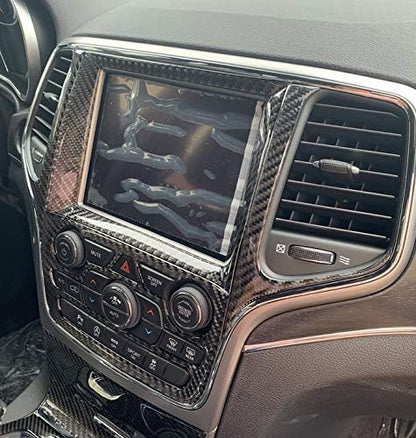 YOCTM Dashboard GPS Navigation Decal for Jeep Grand Cherokee 2014 2015 2016 2017 2018 Full Set Interior Accessories Dashboard Decorative Cover Real Carbon Fiber Center Console Stickers Trim