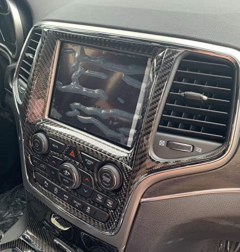 YOCTM Dashboard GPS Navigation Decal for Jeep Grand Cherokee 2014 2015 2016 2017 2018 Full Set Interior Accessories Dashboard Decorative Cover Real Carbon Fiber Center Console Stickers Trim