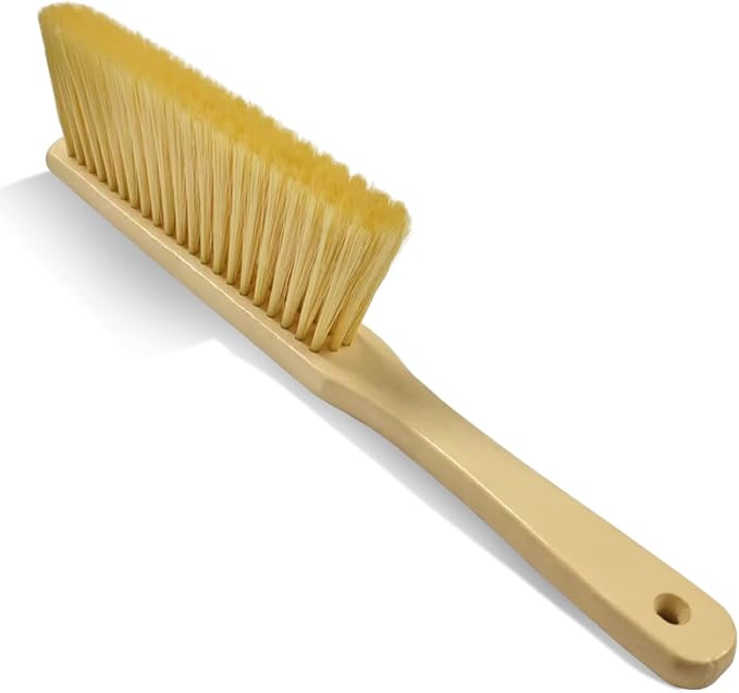 Wooden Auto Interior Dust Brush, Long Handle Car Detailing Brush, Multipurpose Automotive Soft Duster for Dashboard, Workshop, Air Vent, Skylight (Yellow)