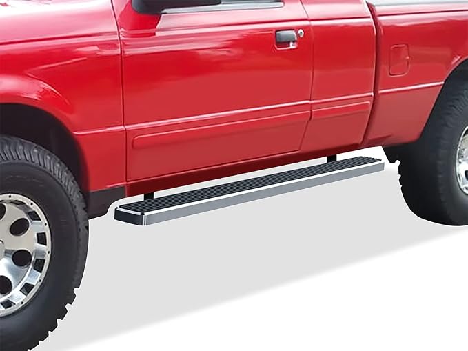 APS Running Boards (Nerf Bars Side Steps Step Bars) Compatible with Ford Ranger Mazda B-Series 1998-2011 Super Cab (Silver 5in 304 Stainless Steel)