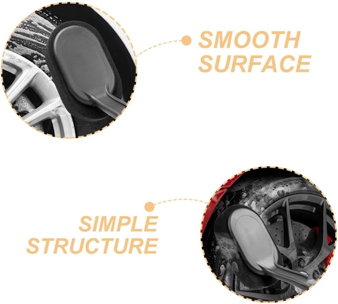 Car Tire Cleaning Brush Set with Handle Easy Replacement and Cleaning Sponge Brushes for Car Wheels and Tires