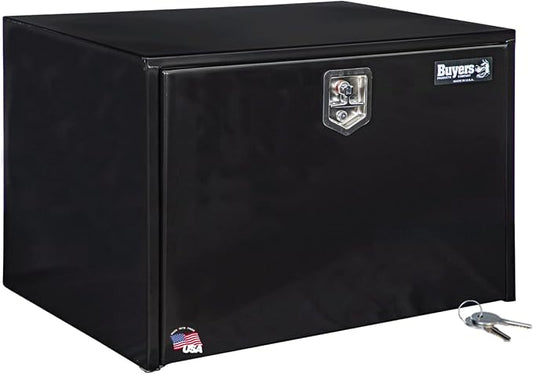 Buyers Products 1704305 Black Steel Underbody Truck Tool Box – 24 x 24 x 36 Inch - Truck Bed & Underbelly RV Storage Box, Locking T-Latch, Weather-Resistant, Heavy-Duty Flatbed Job Box, Made in USA