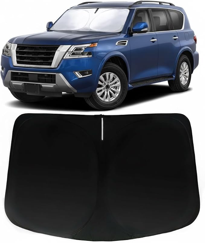 Windshield Sun Shade for Nissan Armada 2017-2026 Car Front Window Sunshade with 240T Sun Visor Protector Blocks UV Rays Heat Sun Shield Accessories