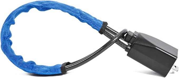 for Car Steering Wheel Lock Steel Cable Rope Extended and Thick Safety Belt Buckle General Automobile Front Anti-Theft(Blue)