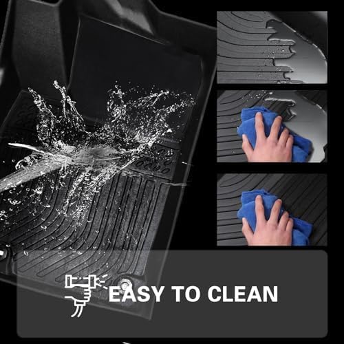 Custom Floor Mats for Hyundai Sonata 2015-2019,All-Weather TPE Rubber Floor, Odorless Anti-Slip,1st & 2nd Row, Black (Sonata 2015-2019)