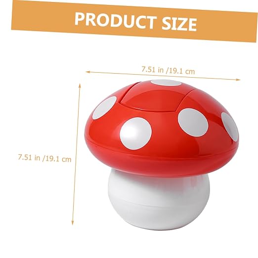 Holibanna Cute Desktop Trash Can Mushroom Garbage Bin Mini Swing Lid Tabletop Dustbin Cartoon Rubbish Storage Bin for Bedroom Bathroom Kitchen Office