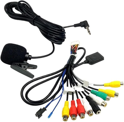 Car SIM Card Slot Adapter with 20 Pin Connector and Microphone for Radio Multimedia GPS 4G Navigation, External Audio Interface Cable for Android Car, 12V Vehicle Electronics