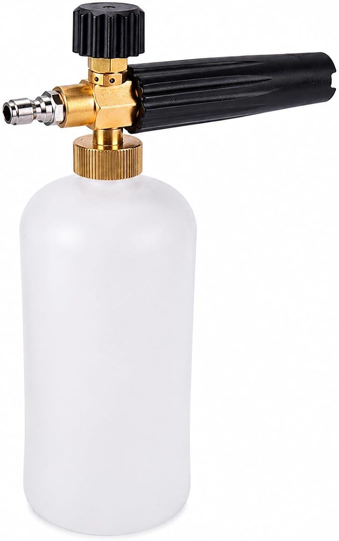Foam Cannon, 1L Adjustable Snow Foam Lance with 1/4 Inch Quick Connector Power Washer Foam Cannon for Pressure Washer