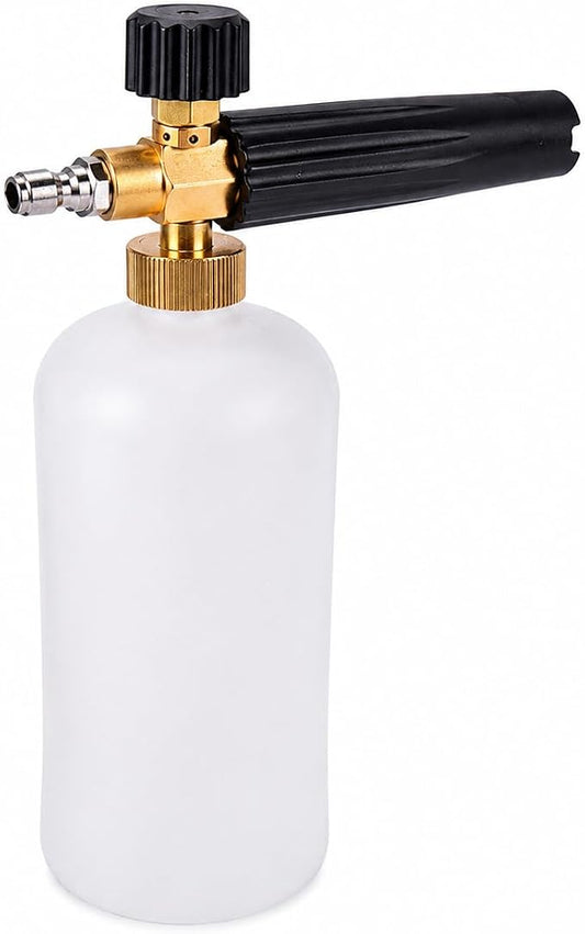 Foam Cannon, 1L Adjustable Snow Foam Lance with 1/4 Inch Quick Connector Power Washer Foam Cannon for Pressure Washer