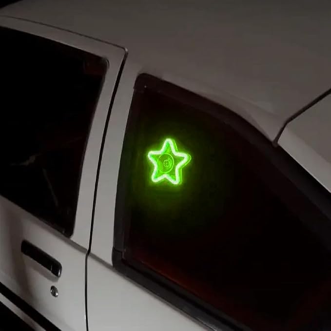 XhuangTech LED Neon Car Interior Lights, Green Ambient Decorative Lights for Cars, Trucks, UTVs, Vehicles, Universal Fit Car Accessories for Warm Atmosphere & Stylish Decoration (Five-Pointed Star)