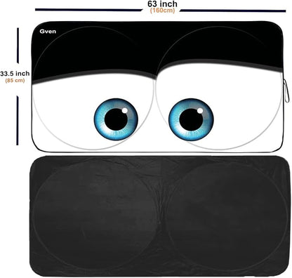 GVEN Windshield Sun Shades Car Sun Shade Protector Blocks UV Rays for Full-Size Sedan & SUV, Mid-Size SUV, Sports Cars, Wagon and Mid-Size Pickup Truck Car Accessories (Black, L)