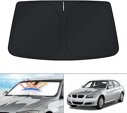 KUST Windshield Sun Shade for 2006-2009 2010 2011 BMW 3 Series Sedan Accessories Sunshade Window Sun Visor Protector Foldable Block UV Rays