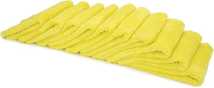 Autofiber [Korean Plush 550] Premium Edgeless Detailing Towels 550gsm (16"x16") Yellow - 10 Pack