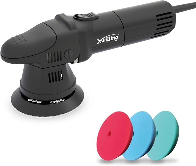 Buffer Polisher, 5-Inch 8MM Dual Action Random Orbital Car Polisher with 6 Variable Speed 1800-4500 RPM, Car Detailing Kit for Car Detailing Polishing and Waxing
