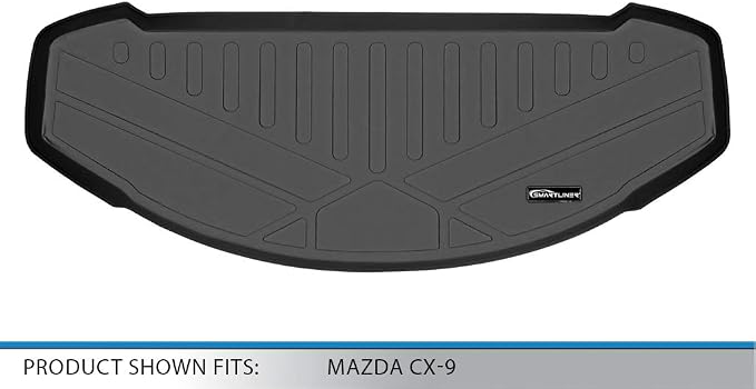 SMARTLINER All Weather Custom Fit Cargo Trunk Liner Floor Mat Behind 3rd Row for 2016-2023 Mazda CX9