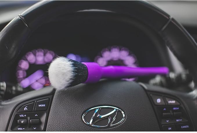 Detail Factory - Synthetic Detailing Brush Set - Ultra-Soft Interior Car Cleaning Brushes for, Screens, Emblems, & Tight Spaces - Purple