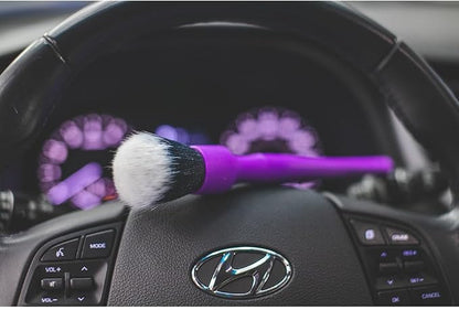Detail Factory - Synthetic Detailing Brush Set - Ultra-Soft Interior Car Cleaning Brushes for, Screens, Emblems, & Tight Spaces - Purple