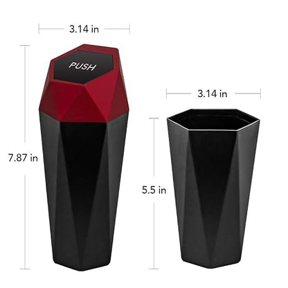 Car Trash Can with Lid - 1-Pack, Interior Accessories for Vehicles, Leakproof Garbage Can with 30 Detachable Trash Bags, Multipurpose Organizers and Storage Solutions for Home and Office