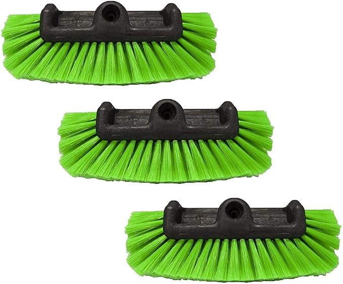 Detail King 5 Level Nylon Truck Wash Brush (3 Pack) - Super Soft, Green Flagged Bristles - 5 Level Bristle Design