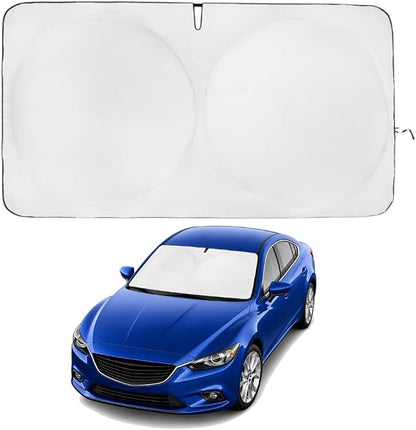 Windshield Sun Shade | Compatible for Mazda 6 2014-2021 | Certified 99.87% UVB & 99.02% UVA Car Sun Shade. Award Winning Sunshade - Patented Technology | Car Shades by Kinder Fluff