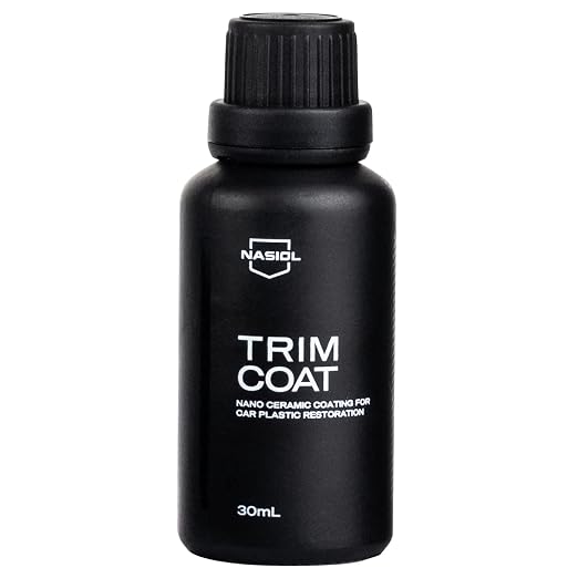 Nasiol TrimCoat Hydrophobic Ceramic Coating Kit – Plastic Trim Restorer for Cars, Restores Faded Trim to Original Color, Up to 2 Years Durability, Ultimate UV Protection, Easy Application – 1.01 oz