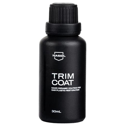 Nasiol TrimCoat Hydrophobic Ceramic Coating Kit – Plastic Trim Restorer for Cars, Restores Faded Trim to Original Color, Up to 2 Years Durability, Ultimate UV Protection, Easy Application – 1.01 oz