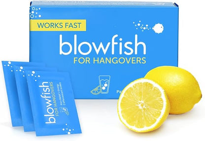 Blowfish for Hangovers - Fast Hangover Relief in 15 Minutes | FDA-Recognized Formulation | Headache Relief, Energy, and Hydration in One Step